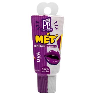 Imagem de Óleo Massagem Beijável Mét 15ml sabores PB Cosméticos - PB Eróticos