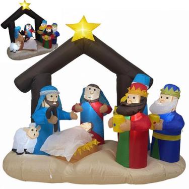 Imagem de Presepio Natal Inflavel Natalino Led Nascimento Jesus Decoraçao Shoppi