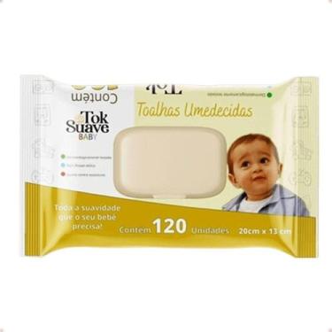 Imagem de Toalhas Umedecidas Embalagem Com Tampa 120 Un 20cm x 13cm - Tok Suave