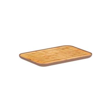 Imagem de Tabua Migalheira Bambu Marrom Bandeja Mesa Paes 33cm - OU