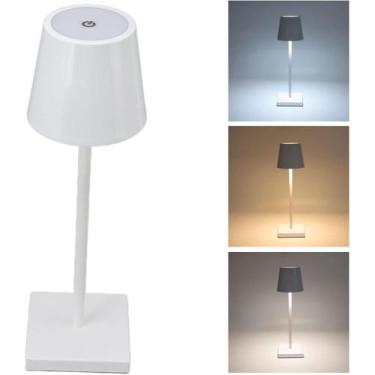 Imagem de Luminária Abajur Mesa Led Dimerizável Sem Fio Recarregável - DropJT