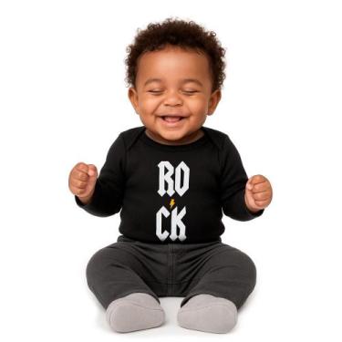Imagem de Body Bebê Manga Longa Rock Estilo ACDC Preto - Art Rock, M