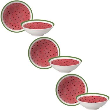 Imagem de Conjunto de 6 Bowls Melancia de Cerâmica 300ml - Alleanza