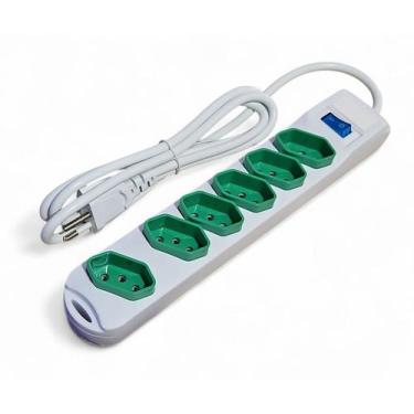 Imagem de Extensão Régua 1,5m 6 Tomadas Filtro De Linha Bivolt In-tech