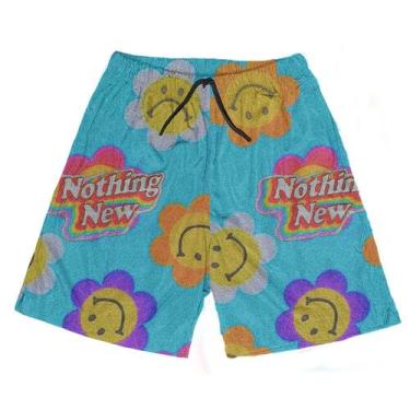 Imagem de Shorts Praia Verão Bermuda Short Nothing New Emoji Flower 44 - SMOKE, 