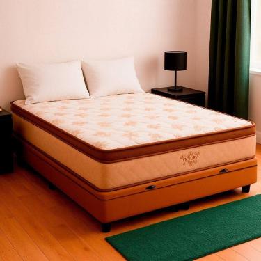 Imagem de Cama Box Viúvo Bege E Colchão Four Season Molas Vstore