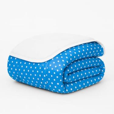 Imagem de Edredom Casal Queen 2.40x2.20 Micropercal 200 Fios (01 Peça) (POÁ AZUL FUNDO BRANCO)