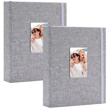 Imagem de Vienrose Mini Álbum De Fotos Polaroid Com 208 2X3" Para Câmera Instantânea Fujifilm Instax 7S 8 9 11 25 26 40 50S 90 Evo Z2300, Snap Gray, Pacote 2