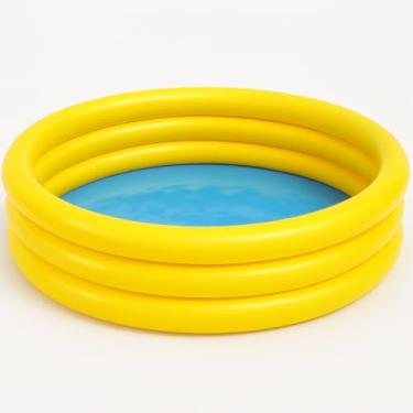 Imagem de Banheira Piscina Infantil Inflável Redonda 400 Litros 3 Anéis Criança (Amarelo)