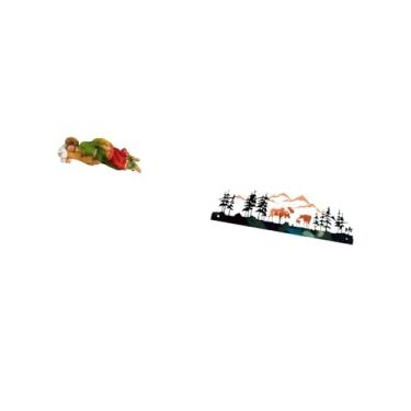 Imagem de Fenteer Escultura de Resina de Veado Joseph, Estátua Decorativa para Mesa, Prateleira, Escritório, Carro, Jardim, Cerca, área Externa, Interna, Exibiç