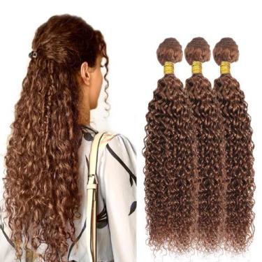 Imagem de Pacotes de cabelo ZevPiul Brown Kinky Curly Brazilian Virgin Remy