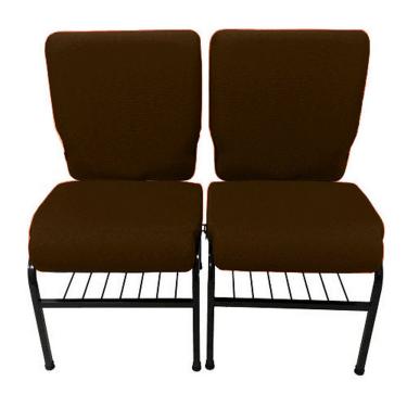 Imagem de 02 Cadeiras para Igrejas c/ Porta Biblía e Porta Cálice Marrom