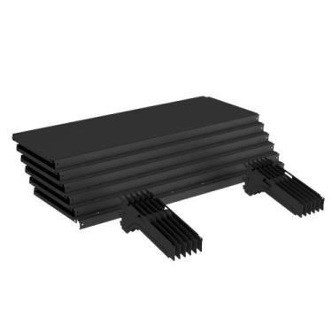 Imagem de Kit 6 Bandejas Gondola Ponta FIT 40 Preto 6X 30x78 Sp Etiqueta - Amapá