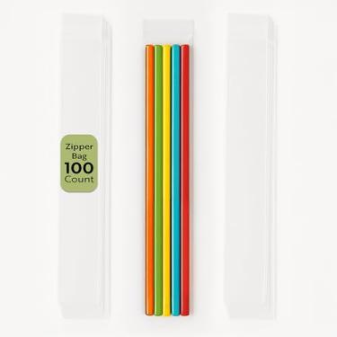 Imagem de Sacos de plástico com zíper, sacos com zíper reseláveis, lanches, nozes, sementes, doces, petiscos e muito mais - transparente - alta clareza - 5,5 x 30,5 cm - caixa 100 ct - saco Tek - utensílios de restaurante