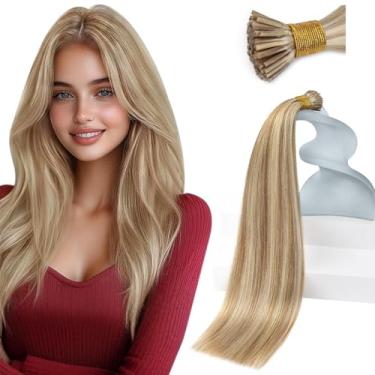 Imagem de Sunny Hair Extensões De Cabelo I Tip Humano Castanho Claro Mix Loiro Platinado Para Mulheres Fusion Pré-Colado 20 Polegadas 50G