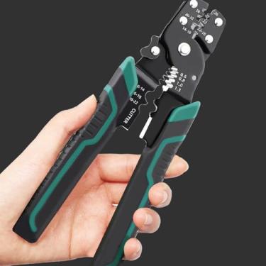 Imagem de Ferramenta de crimpagem de fio com cortador decapador, crimpagem para conectores isolados/descobertos/termorretráteis, crimpagem multifuncional para ferramenta de crimpagem 26-10 AWG LCS-C-1027