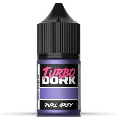 Imagem de Turbo Dork Tinta acrílica metálica cinza purl frasco de 22 ml - tinta com acabamento metálico não tóxico à base de água