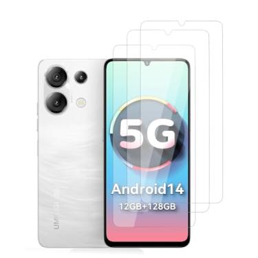 Imagem de Protetor de tela para UMIDIGI G9 5G – Pacote com 3 películas de vidro temperado, dureza 9H, antiarranhões, clareza HD, sem bolhas, antiimpressões digitais, protetor de tela sensível ao toque