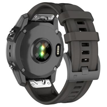 Imagem de Pulseira de relógio de 26 mm compatível com Garmin Fenix 7X/Fenix 6X/Fenix 5X/Fenix 8 de 51 mm/Quatix 8, pulseiras de silicone macio de substituição para Fenix 3/3 HR, Fenix 5X Plus/6X Pro/Descent Mk2
