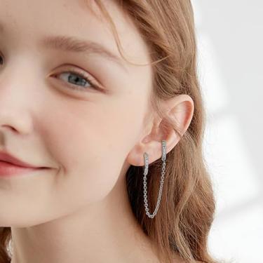 Imagem de Conjunto de brincos femininos pequenos de argola banhados a ouro 18 quilates com argolas delicadas de zircônia cúbica, 10mm, Aço inoxidável, Sem pedra preciosa