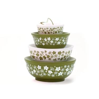 Imagem de Twinkltoast Enfeite de Natal de tigela vintage em flor de primavera – Decoração de árvore de férias retrô em resina