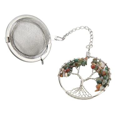 Imagem de Acouto Elegante Infusor de chá Em Aço Inoxidável 304 Tree of Life Com Design - para chá de Folhas Soltas (Tipo 1)