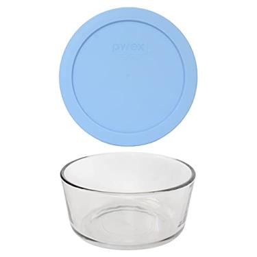Imagem de Pyrex Tigela de vidro 7201 para 4 xícaras e tampa de centáurea azul 7201-PC - Feito nos EUA