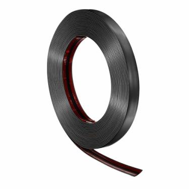 Imagem de HARFINGTON Acabamento de parede de 10 m x 2 cm, moldura de acabamento em PVC flexível autoadesiva DIY para parede, teto, piso, armário, azulejo, borda, bordas, espelho, preto fosco