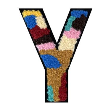 Imagem de Patch de letra de chenille camuflado de 15 cm para jaquetas Letterman - Aplique bordado do alfabeto para universitário, moletons com capuz, bolsas, jeans - decoração de roupas DIY e presente (1 peça