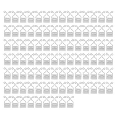 Imagem de 100 peças de clipes de segurança de galhos autoadesivos para plantas de escalada de parede para jardim, varanda, estufa e plantas de interior, suportes de videira para fixação branco (branco)
