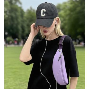 Imagem de Pochete unissex – Mini bolsa de cintura resistente à água para corrida, caminhada, ciclismo, bolsa esportiva transversal para telefone e itens essenciais, Roxa, One Size, Tendência
