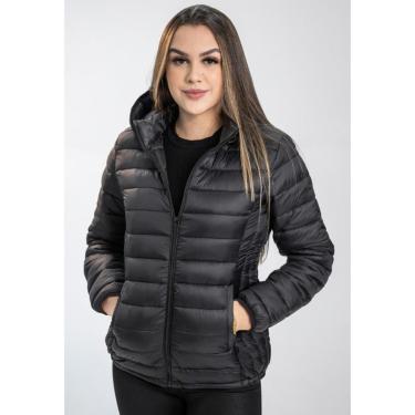 Imagem de Jaqueta Acolchoada La'Oase Feminina Puffer com Bolsos e Capuz Removível Feminino-Feminino