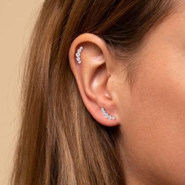 Imagem de Brincos de costas planas – Brinco de rosca interna 18G 16G Piercing Joia para cartilagem Helix Tragus 316L de aço inoxidável para mulheres e homens, 16G-6mm, Aço inoxidável, Sem pedra preciosa