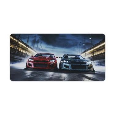 Imagem de Vermelho azul JDM carro R32 tapete de mesa de corrida tapete de mouse pad antiderrapante grande material de escritório tapete de mesa de borracha impermeável almofada de escrita para escritório jogo