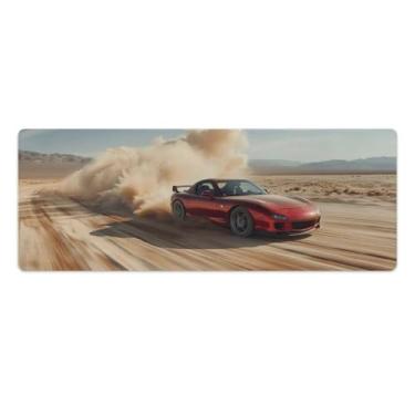 Imagem de HouLaiZhe Vermelho Rx7 Desert Speed JDM Carro Grande Gaming Mouse Pads Tapete de Mesa Base de Borracha Antiderrapante Laptop Acessórios de Computador Suprimentos Bloco de Escrita para Escritório Casa
