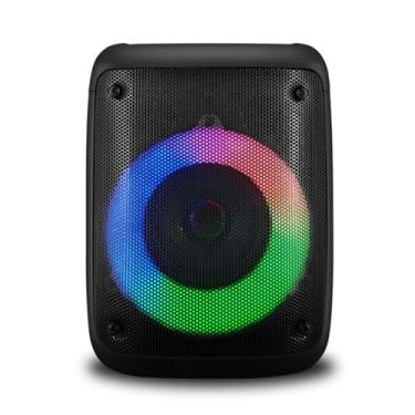 Imagem de Caixa de Som Portátil Bluetooth com Alto-Falante de 3”, Som Hi-Fi Estéreo, Iluminação LED Colorida, Rádio FM, Função TWS, Entradas USB e Aux, Bateria Recarregável Música em Qualquer Lugar