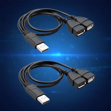 Imagem de Cabo divisor Y USB 2.0 A macho para USB duplo A fêmea, adaptador de hub de extensão de 30 cm para carregamento e dados, não para CarPlay/Android Auto 2 unidades