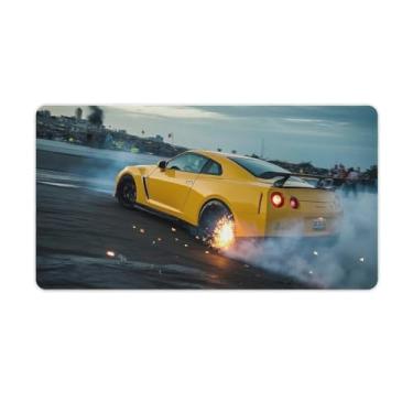 Imagem de HouLaiZhe Yellow Drift R35 Sports Car JDM Gaming Mouse Pads JDM Car Desk Pads Grandes Mousepads para Desktop Keyboard Computer Mat40X75cm