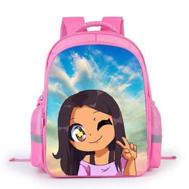 Imagem de Mochila Aphmaus rosa para crianças em poliéster escolar 30x16x44cm