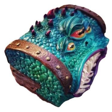 Imagem de Estatueta de escultura que imita masmorras de peito e resina de dragão