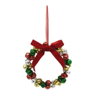 Imagem de predolo Guirlanda de Natal com Sino e Laço - Decoração de Natal para Pendurar na Janela - Ideal para Decoração Externa e Festivais, Style B