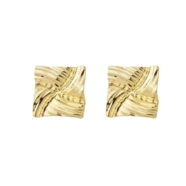 Imagem de Brinco Quadrado Orgânico Texturizado