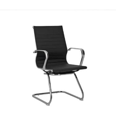 Imagem de Cadeira de Escritório Executiva Giratória Preta com Tela Mesh e Base Cromada – Conforto e Estilo para Home Office (Preto CEF100)