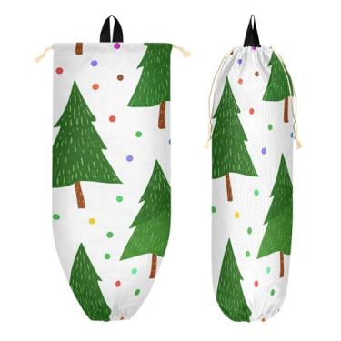 Imagem de xigua Suporte de plástico para saco de plástico de pinheiro verde com cordão 1 pacote, organizador de sacolas de supermercado reutilizável para bolsas, meias, roupas íntimas e gravatas