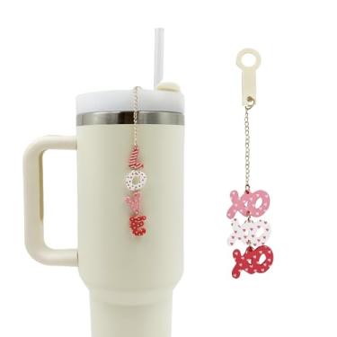 Imagem de Decoração de copo de Dia dos Namorados – Corrente de garrafa de água de coração XOXO Acessórios para copo Stanley 850.5 g 1,134.0 g (Love)