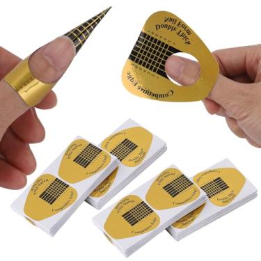 Imagem de 400 peças de formas de unhas para acrílico, adesivos de extensão de unhas em ferradura dourada para gel construtor e gel de poliéster - Arte de unhas para casa, salão de beleza