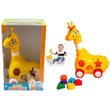 Imagem de Kendy, Brinquedo Educativo Girafa Didática Puxa Estica Pescoço 7pç