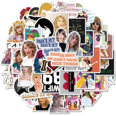 Imagem de 50Pcs Taylor Swift Singer Stickers, Cool Music Singer Waterproof Vinyl Decal for Adult Teen Girl Kids Laptop Travel Case Phone Bike Water Bottle Guitar Computer Skateboard Notebook Scrapbook