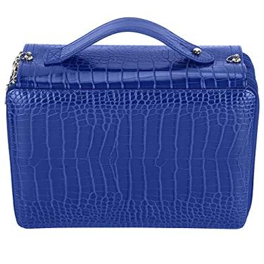 Imagem de AYNEFY Material Escolar Zíperes Bolsa de Armazenamento de Caneta Estojos de Lápis de Grande Capacidade Caneta Portátil Escritório Papelaria Bolsa de Maquiagem Organizador de Mesa para Adultos (Azul