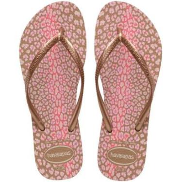 Imagem de Chinelo Infantil Havaianas Slim Animals Rosê Gold - 41033-Feminino